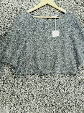 Fika the Brand Long Sleeved Pull Over Crop Top Gray Color Women's Size Medium